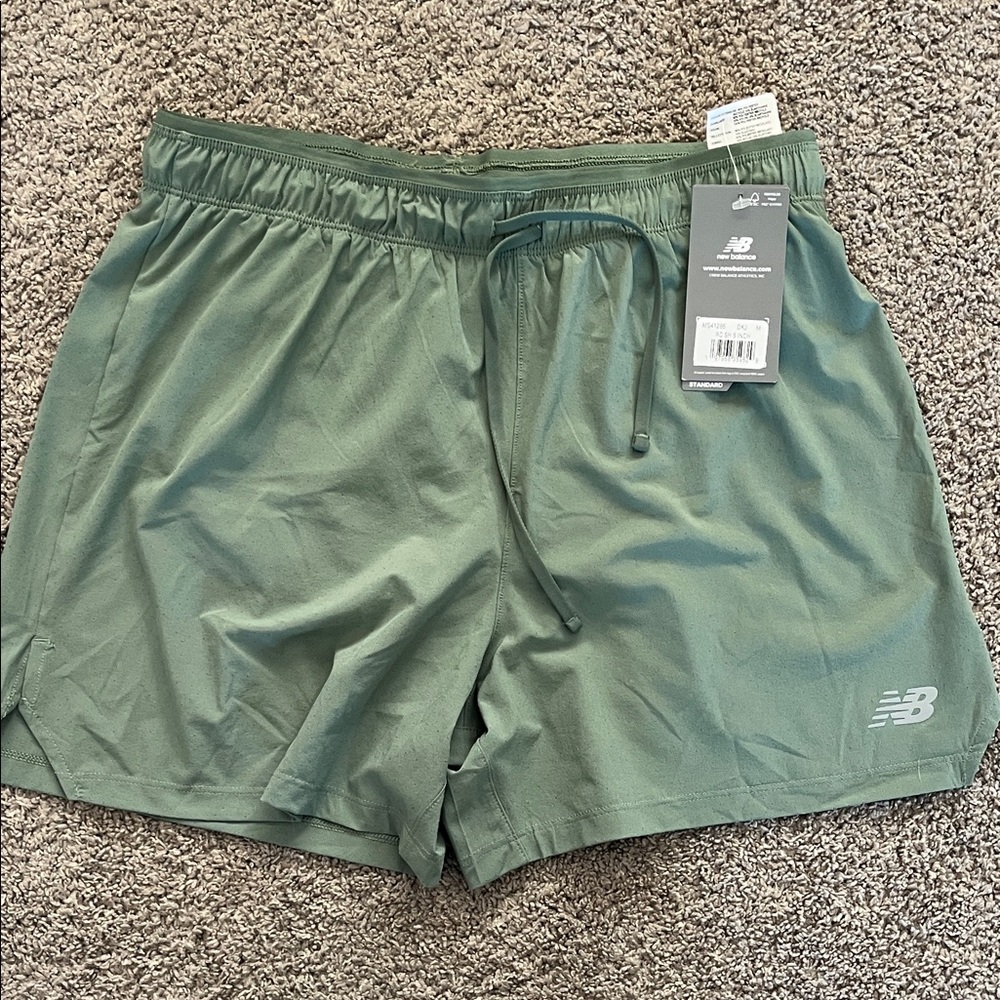 New Balance Greenish/blue Performance Shorts 5"